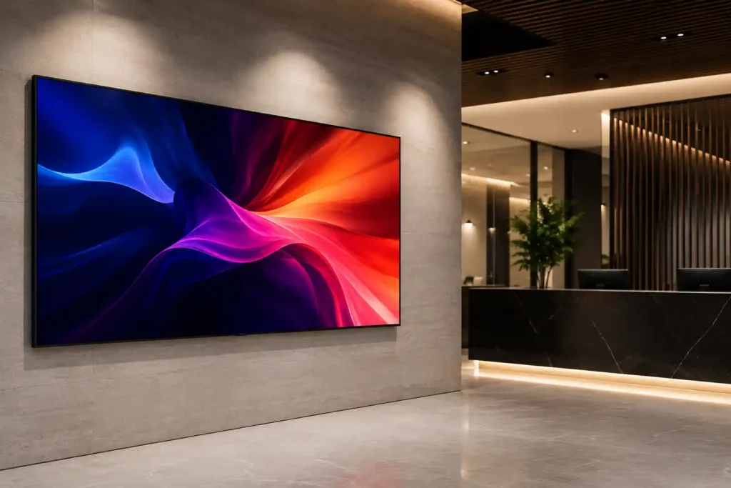 Sharp Digital Signage | Sharp Commercial Displays 1 Sharp commercial display installed in a modern Australian corporate or retail environment