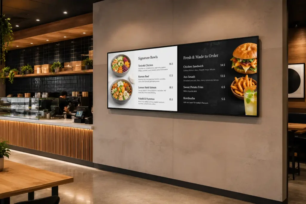 Sharp Digital Signage | Sharp Commercial Displays 3 Sharp professional commercial display installed in a modern Australian retail or corporate environment