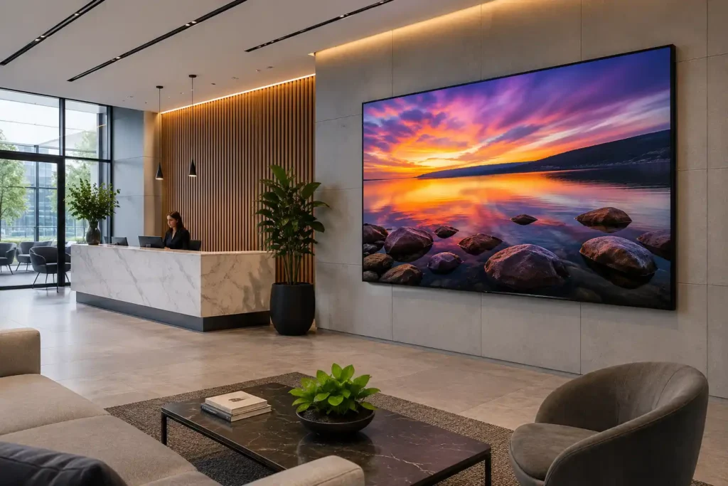 Sony Commercial Displays 1 Sony Bravia Professional Display installed in a corporate reception environment