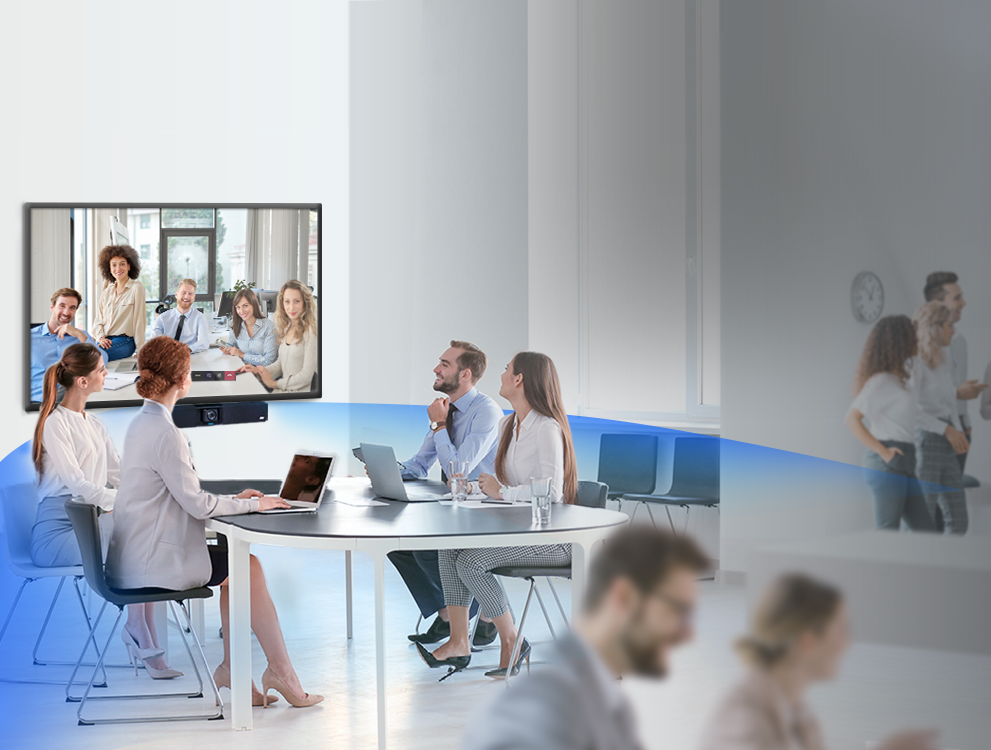 AVer VB342 Pro | 4K PTZ Video Bar with AI Tracking for Small to Medium Meeting Rooms 4 AVer VB342 Pro Smart Gallery face detection headshot participant layout
