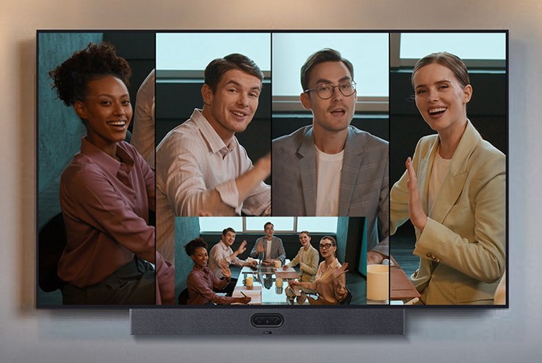 Yealink MeetingBar A50 | All-in-One Video Bar for Medium to Large Meeting Rooms 10 Yealink MeetingBar A50 people meeting large boardroom collaboration lifestyle
