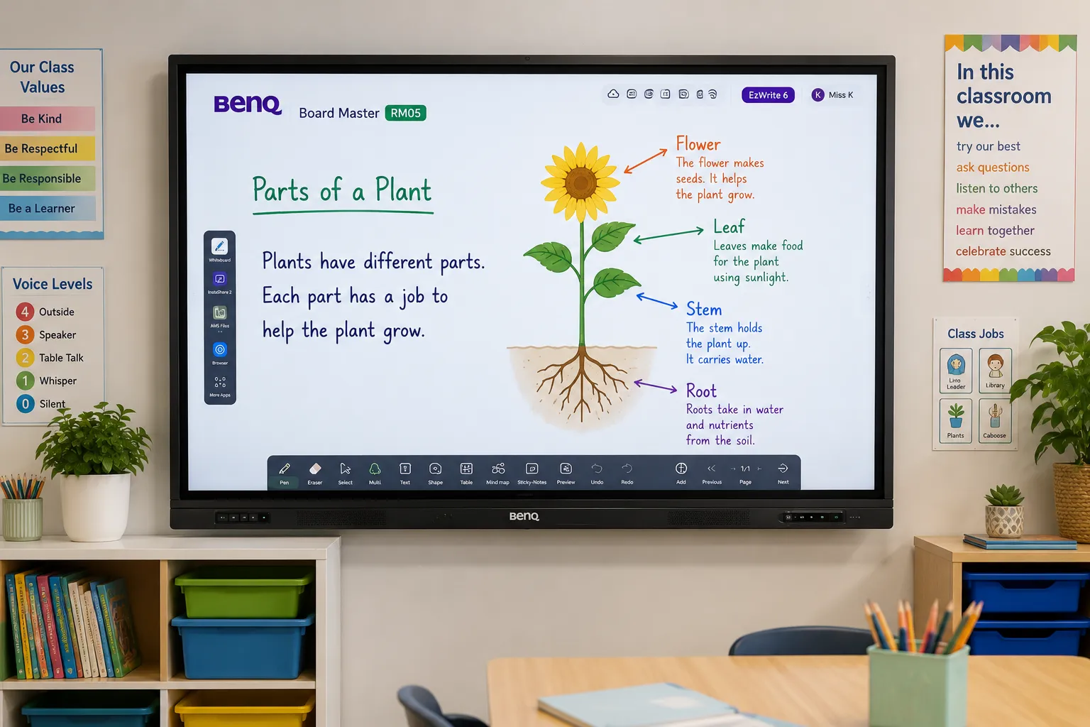 BenQ Board Master RM05 interactive whiteboard in an Australian school classroom