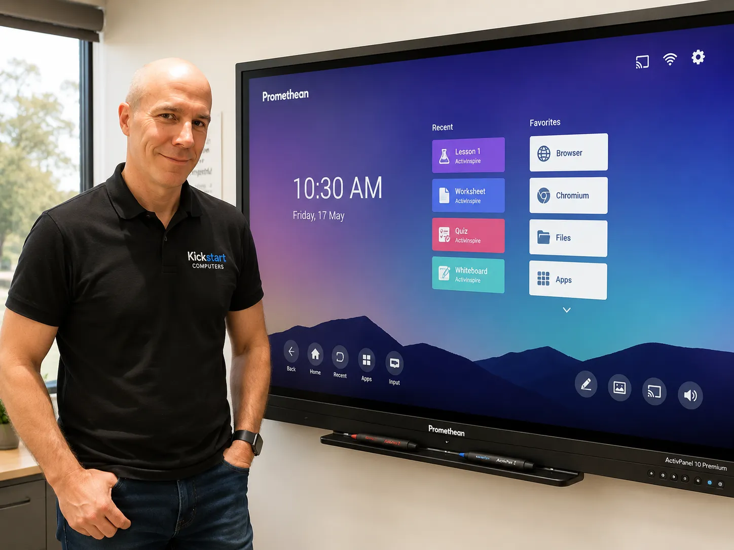 Andrew from Kickstart Computers with Promethean ActivPanel 10 in South Australian school