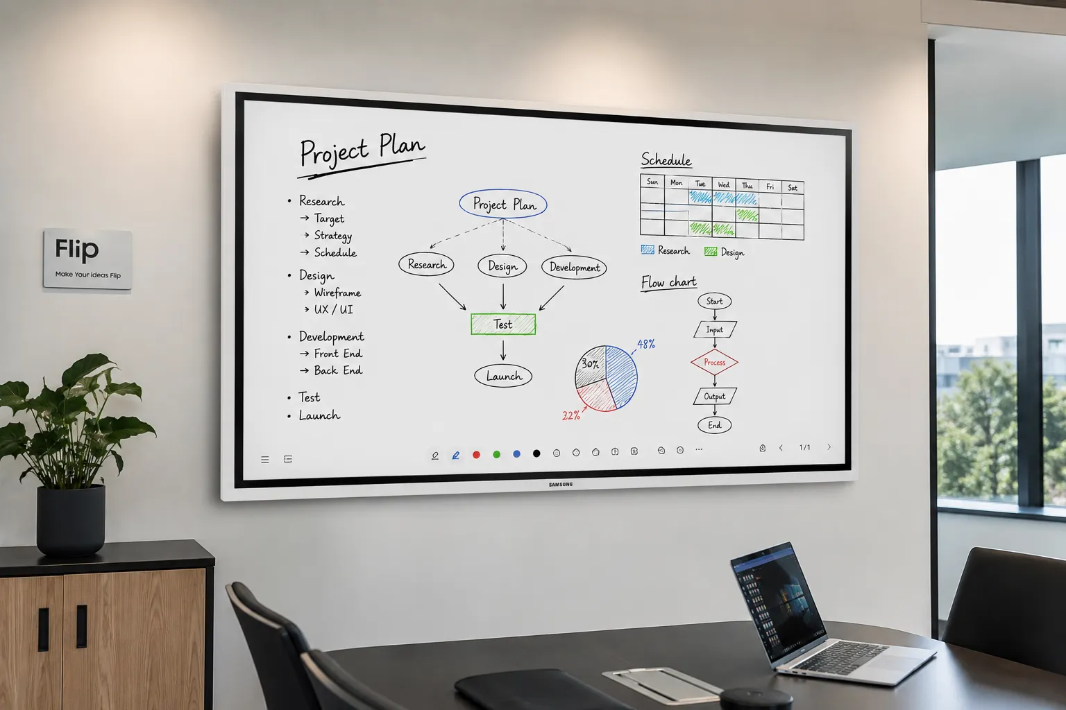 Samsung Flip interactive whiteboard in Australian office meeting room