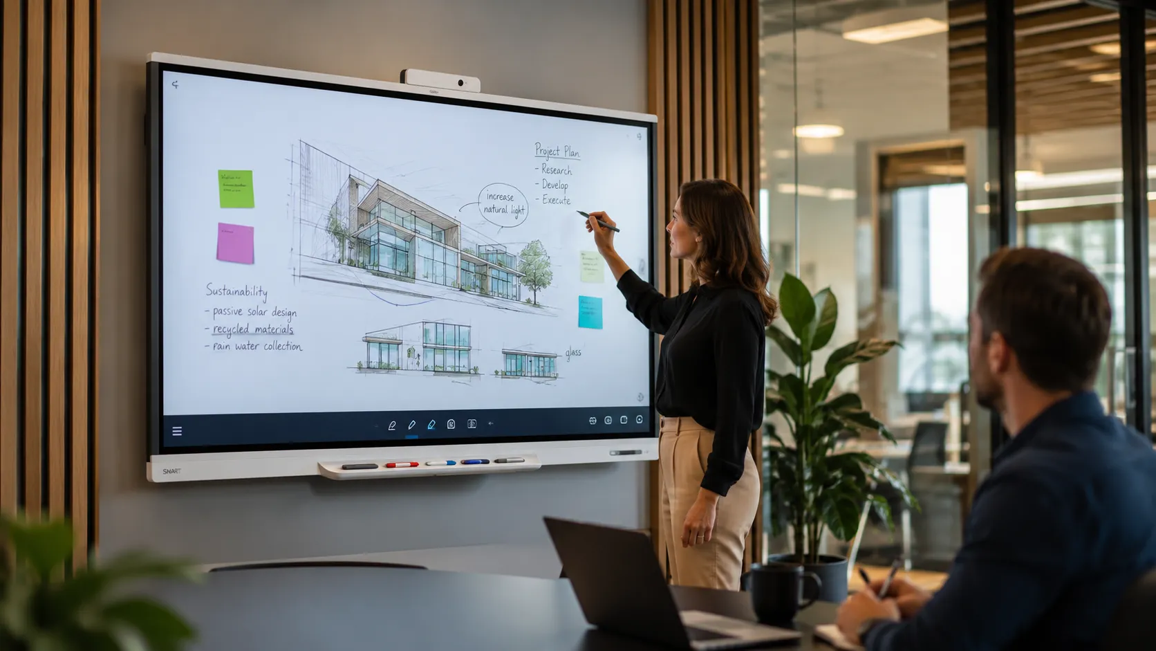 SMART Board interactive display in a professional meeting room